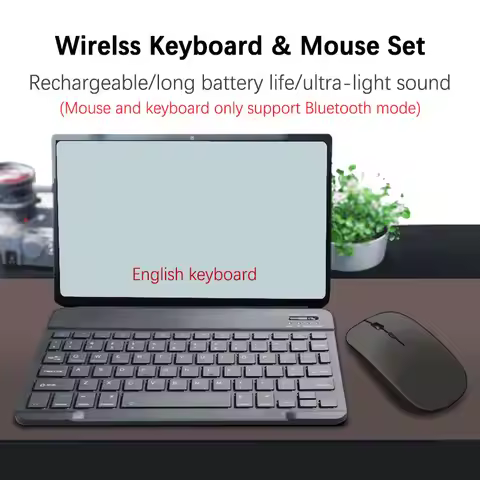 Bluetooth Keyboard Mouse, Tablet Slim Office Mini Wireless Keyboard & Mouse, For iPad Mac Android iO