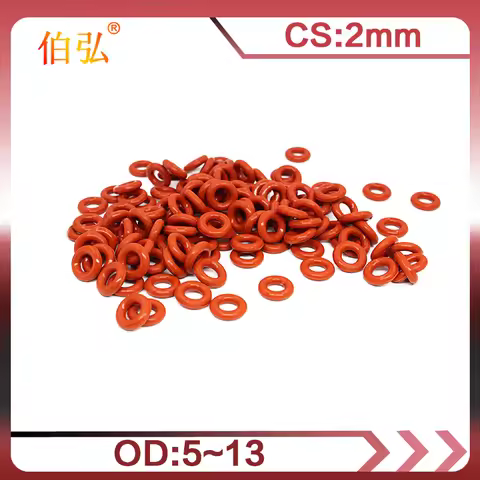 Red Silicon Ring 10PCS/lot Silicone/VMQ O-Ring OD5/6/7/8/9/10/11/12/13*2mm Thickness Rubber O Ring S
