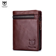 BULLCAPTAIN Cowhide จริงกระเป๋าสตางค์ผู้ชาย Casual Multifunctional RFID ป้องกันการโจรกรรมบัตรเครดิตก