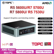 [Flash Sale]TOPC AMD Mini PC Gamer R7 5800U/5700U 2xDDR5 2xLAN 2.5G USB4 WiFi6E Windows 11 Pro Deskt