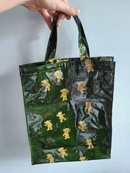 英國 Harrods百貨公司 小熊圖案中號PVC防水購物袋