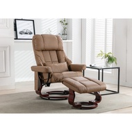 PULITO เก้าอี้พักผ่อนพร้อมที่วางขา รุ่น BRITA ขนาด 86.5x117.5x114.5 สีน้ำตาล