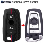 【OMALL】 Car Silicone Key Fob Case 4-Button Dual Line Pattern Cover Scratch & Drop Protection For BMW