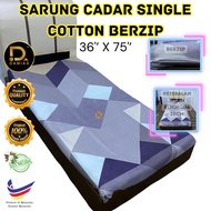 Top Zipped Bedsheet Cover 90cm x 190cm Sarung Cadar Berzip Single Mattress Cotton Fabric