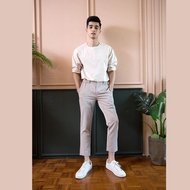 JAXJOEY - กางเกงขา 5 ส่วน ผ้านาโนลายริ้ว - STRIPED NANO PANTS