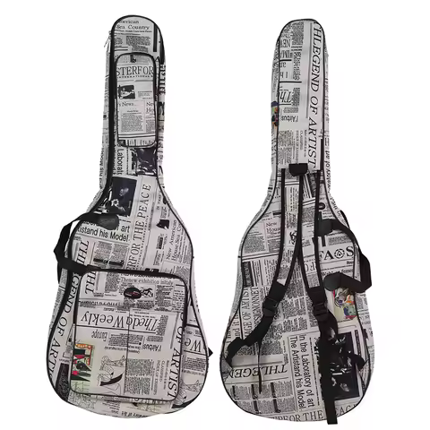 600D Oxford Cloth Newspaper Style Stitched Padded Straps Gig Bag Guitar Carrying Case for 40"/41" Ac
