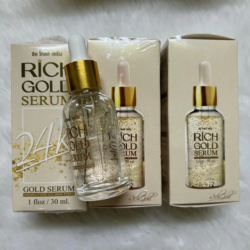 6 กล่อง rich gold 24k serum เซรั่ม ริช โกลด์ ริ้วรอย ใช้ดีมาก freckle wrinkle face  ฝ้า สิว กระ frec