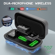 TNW-N11 Microphone Wireless Dual Mikrofon Clip on Mic hp Live Youtube