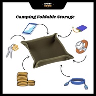 Canvas Storage Tray Box Foldable Organizer Outdoor Camping Travel Equipment Accessories Glamping
