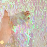 WISDOM Rain Curtain, Colorful Metallic Foil Wavy Curtain, Scene Arrangement Iridescent Transparent S