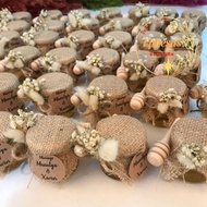 (w/ dried flower) Customized Souvenirs Honey jar 50ml free dipper for wedding birthday,baptism