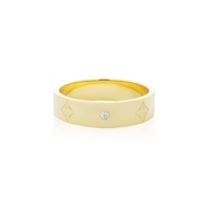AKE AKE Rituals Cross Wedding Band GM 24KGold with Crystal แหวนเงินแท้925 ชุบทองคำแท้ 24K ฝังคริสตัล