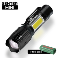 Senter Led Mini Super Terang Zoom 4 Mode Cahaya Senter Tangan Aluminium Waterproof Portable-1804