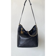 Chanel 25p Gold Coin Hippie hobo Small Sachet Bag Large Bag Portable One-Shoulder Lambskin