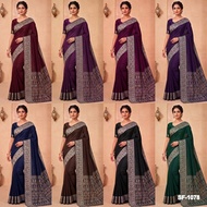(Ready-To-Wear) Premium Gajji Silk Saree with Ajrakh Print & Real Mirror Work-SF-1078
