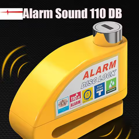 Motorcycle Alarm Lock 110dB Anti-theft Waterproof Bicycle Kirsite Lock Disc Brake Lock Intelligent C