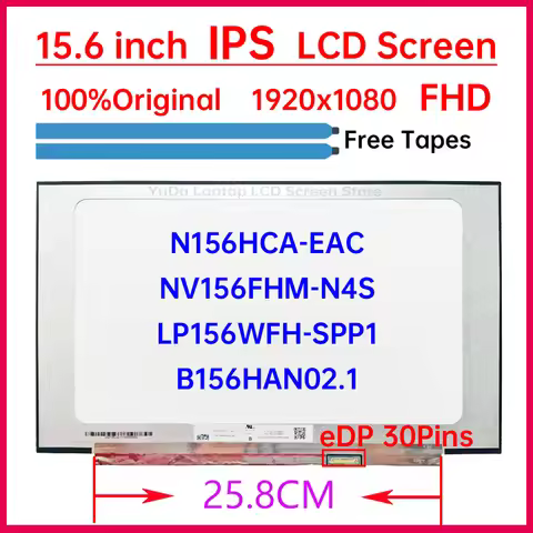 15.6 Inch IPS Laptop LCD Screen N156HCA-EAC NV156FHM-N4S LP156WFH-SPP1 B156HAN02.1 Display Matrix Pa
