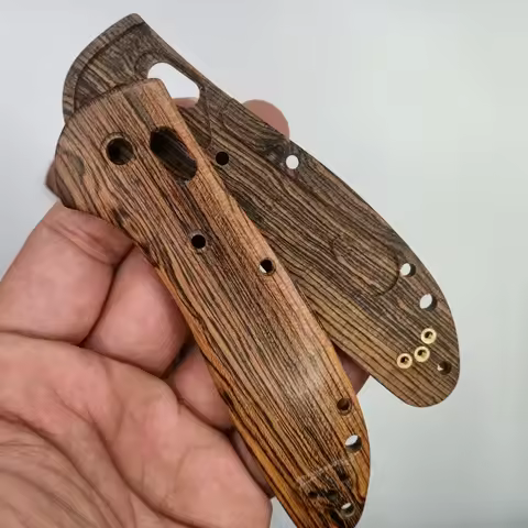 1 Pair Golden sandalwood Grip Handle Scales For Benchmade Griptilian 551 Knives