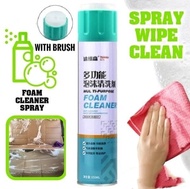 650ml Multipurpose Foam Cleaner Spray With Brush Car Leather Cleaner Car Roof Cleaner Car Interior Polish Car Carpet Floor mat Cleaner Car Dashboard Cleaner Car Home Office Fabrice Seat Sofa Cushion Cleaner Pencuci Kerusi Sofa Kasut Tali Pingang Beg