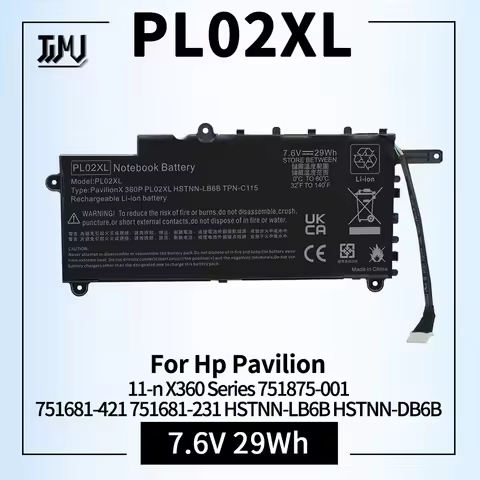 PL02XL Laptop Battery for Hp Pavilion 11-n X360 Series 751875-001 751681-421 751681-231 HSTNN-LB6B H