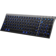 iClever BK10 Pro Backlit Bluetooth Keyboard Ultra Slim Wireless Keyboard Multi-Device 7-Color Backl