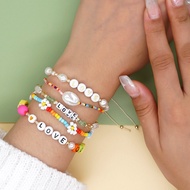 Lz 100Pcs/lot 4x7mm Acrylic White Gold Letter English Alphabet Beads DIY Bracelet Beaded Jewelry Acc