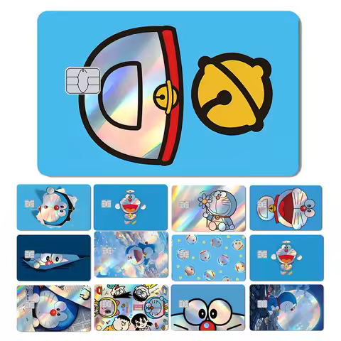Magic Shark Cartoon Kawaii Doraemon Holographic Laser Shinny Debit Bank Credit Card Sticker Film Ski