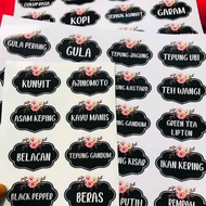 (BOLEH CUSTOM) Sticker Label Barang Dapur/Kitchen/Rempah Ratus Murah
