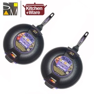 [Korea] SAEMMI Non-Stick Marble Coating Wok Pan  32cm / Induction Compatible / Made in Korea