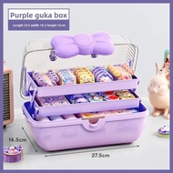 Adorable Butterfly Knot Macaron Pink Purple Girls Hair Accessories Guka Storage Box Desktop Organize