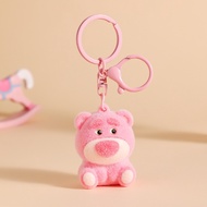 Gantungan Kunci Boneka Beruang Pink Lucu Karakter Stitch Lotso Linabell Aksesoris Hiasan Tas & Ganci