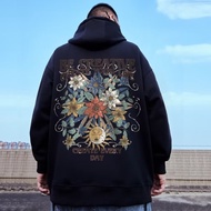 M-8XL Oversized Hoodies Men American Sun Moon Flower Print Oversized Hoodie Loose Hoodie Student's L