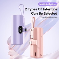 [SG Stock] 5000mAh Mini Portable Charger Comaptible With iPhone Mini PowerBank Fast Charging With Type-C/Lightning Cable