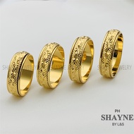 SHAYNE Jewelry 18K Bangkok Gold Couple Ring Wedding Ring Stainless Steel (1pcs) 414r