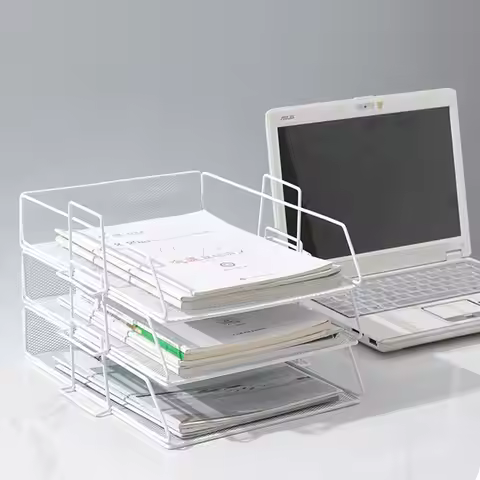 Fashion Desktop Organizer Stackable File Rack File Organizer Papers Rack A4 File Storage Tray INS St