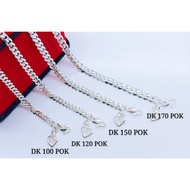 S925 Genuine Silver Kid's Bracelet"Concave Curb chain"純銀童手鏈 (Gelang Budak Perak) 卜光單扣側身鏈(Bangle Dunhill) DKPBB