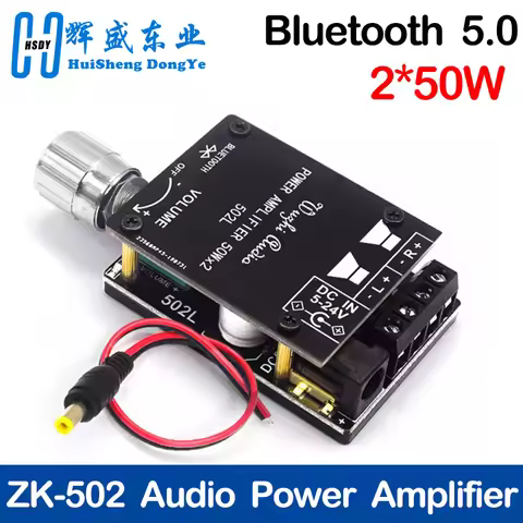 MINI Bluetooth 5.0 Wireless Audio Digital Power amplifier Stereo board 50Wx2 Bluetooth Amp Amplifica