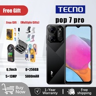 【Free Gift】TECNO pop 7 pro Cellphone Original New Cheap 5G Gaming Smartphone 8+256GB FHD Screen 5000mAh High Capacity Battery Mobile Phone COD