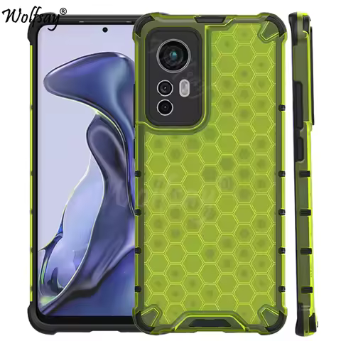 Shockproof Transparent Case For Xiaomi 12 Bumper Honeycomb Armor Case For Xiaomi 12 Case For Xiaomi 
