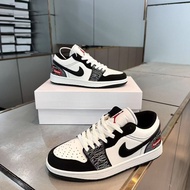 Pure Original AJ1 Black White Men Women Couples All-Match Leisure Sports Low-Top Trendy Retro Sneake