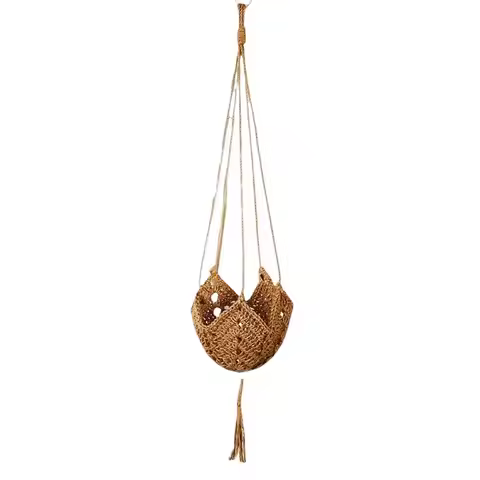 ~A61Z Hanging Plant Hanger Boho Macrame Jute Crochet Planter Basket Long For 3 To 12 Inch Pot Sizes