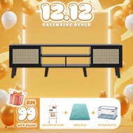 Quickbuy HP081 6 Feet TV Cabinet with Rattan Effect Tv Cabinet Up to 70-inch TV Kabinet