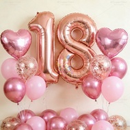18th Birthday Decor Rose Gold Balloon Set Girls 18th dekorasyon sa kaarawan Backdrop Baby shower Bir