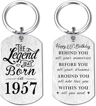69th Birthday Gifts for Men 1956, Happy 69th Birthday Keychain, 69 Year Old Birthday Gifts for Women