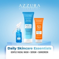 Azzura Skincare Package 2in1 3in1 4in1 5in1 Glowing Brightening Serum Facial Wah Face Wash Toner Mic