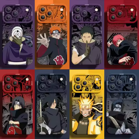 3D Naruto Akatsuki Pain Itachi Phone Case for iPhone 11 12 13 14 15 16 17 Pro Max Plus Kisame Sasori