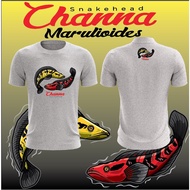 T-Shirt Design Fish Channa Marulioides Red/Yellow