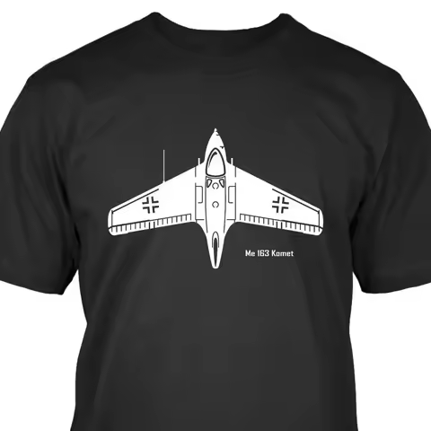 Messerschmitt Me-163 Komet Interceptor Aircraft T-Shirt 100% Cotton O-Neck Summer Short Sleeve Casua