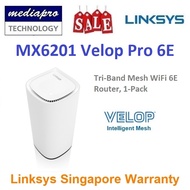 Linksys MX6201 VELOP PRO 6E AXE Tri-Band Mesh WiFi 6E Router ( 1 Pack ) - Support VELOP MESH - 3Year