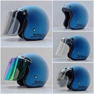 Helm bogo jpn Retro Arc warna Biru victory Doff kaca datar dan crmbung